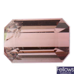 Rectangular-shape pink tourmaline, 8.78ct