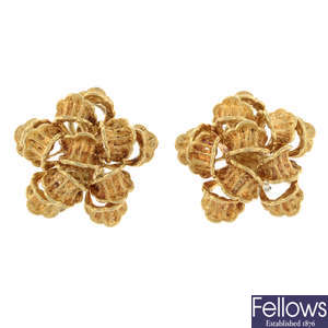 Floral clip earrings