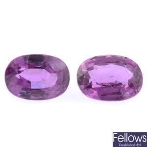 Two oval-shape pink sapphires, 2.42ct