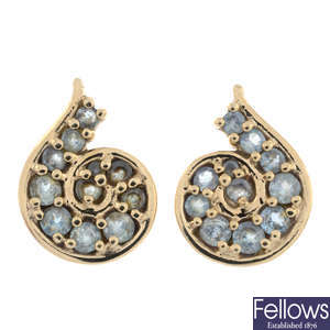 9ct gold gem earrings