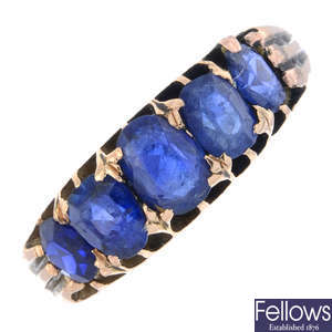Sapphire five-stone ring