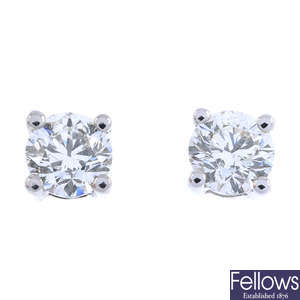 18ct gold diamond single-stone earrings
