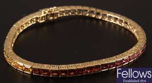 9ct gold stone set bracelet set with citrine,