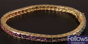 9ct gold stone set bracelet, set with citrine,