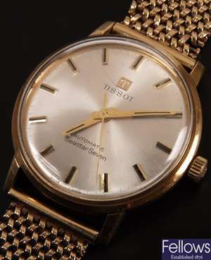 Tissot gentleman's 9ct gold wristwatch with baton