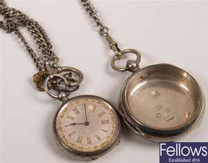 Silver pocket watch with floral engraving to the