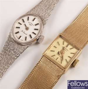 Two 9ct gold ladies wrist watches, to include a