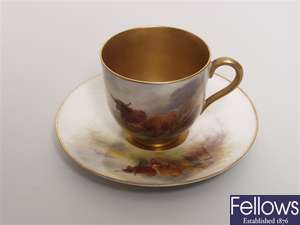 R. Worc. cab. cup and saucer