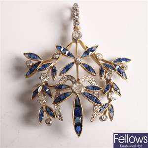 Floral design openwork pendant/brooch se with