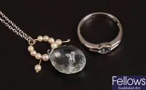 Two items of jewellery, to include a 9ct white