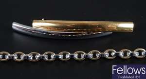 9ct bi-colour gold belcher link bracelet and an