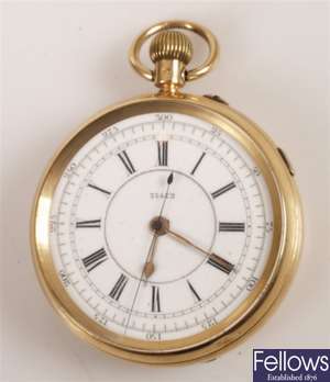 Victorian 18ct gold open face pocket watch with a