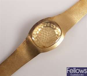 An 18ct gold watch bracelet and case (no
