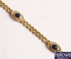 18ct gold sapphire and diamond cluster set