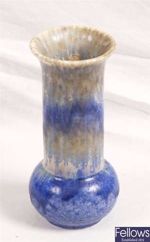 A small Ruskin pottery vase, of cylindrical
