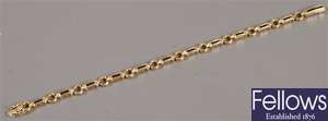 18ct gold sapphire and diamond set bracelet, with