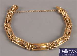 15ct gold gate bracelet fancy rectangular links