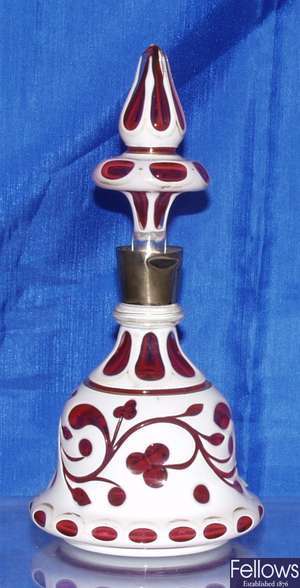 bohemian glass scent bottle