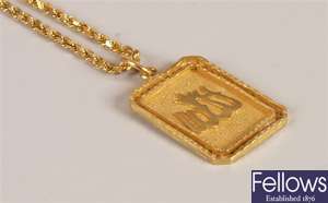 22ct gold solid rope link chain with faceted