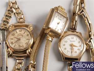18ct gold ladies "Sully" watch with a circular