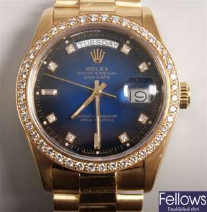 ROLEX - a gentleman's 18ct gold Day-Date with