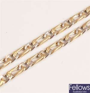 9ct bi-colour gold fetter and link design