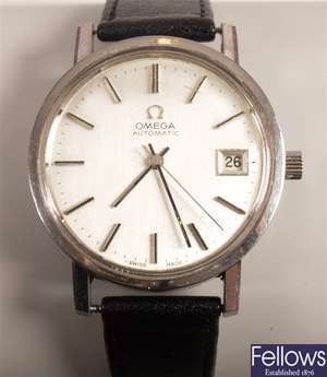 OMEGA - a gentleman's steel automatic watch with
