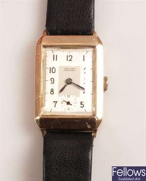 Walker Century - 9ct gold watch with rectangular