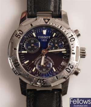 TISSOT - a gentleman's steel chronograph strap