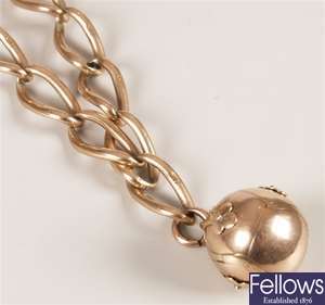 9ct rose gold twisted curb link Albert style