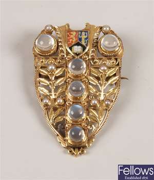 Guild of Handicrafts style shield shape brooch