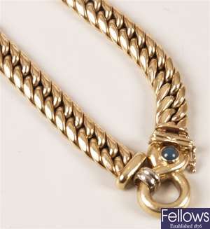 9ct yellow gold hollow curb link necklace with