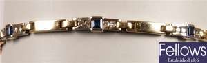 14ct bi-colour gold panel link bracelet with