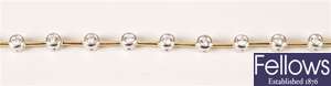 18ct bi-colour gold diamond line bracelet with