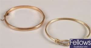 Two bangles, to include a Early 20th Century 9ct