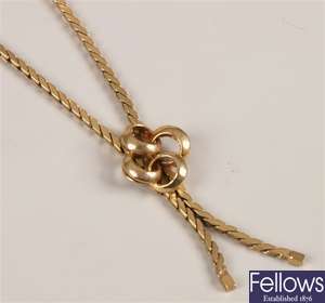 9ct gold fancy necklet, with fancy flat design