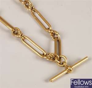 Victorian 18ct gold double Albert of fetter and
