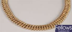9ct gold necklet in a woven link design with