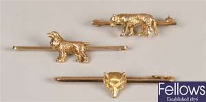 Three bar brooches to include a 15ct gold brooch