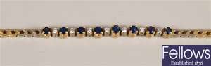 18ct bi-colour gold sapphire and diamond bracelet