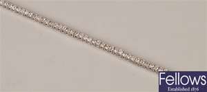 18ct white gold diamond line bracelet set round