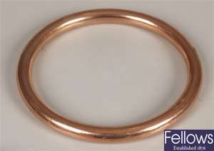9ct rose gold hollow slave bangle (some small