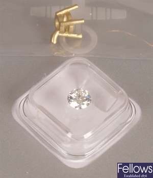 Single stone round brilliant diamond pendant,