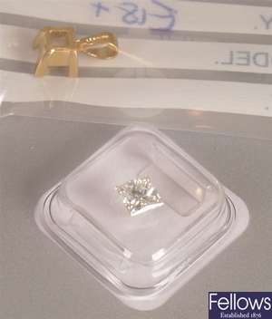 Single stone princess cut diamond pendant, weight