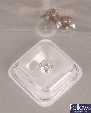 Single stone round brilliant diamond pendant,
