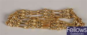 18ct gold three row bracelet with a repeated