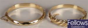 Two 9ct gold bangles, to include a faceted gold