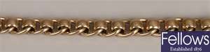 9ct gold roller ball link bracelet, weight 34.34