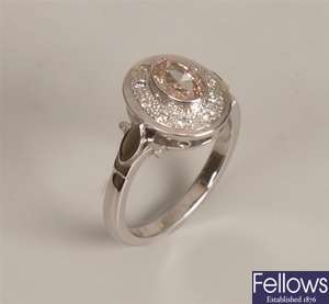 18ct white gold diamond set cluster ring, with a