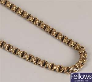 Fancy belcher link design neck chain with rope